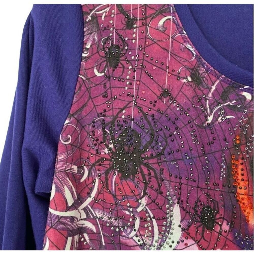 Thomas & Olivia, Halloween holiday rhinestone spider, pumpkin,bat top s/sm - Picture 6 of 7